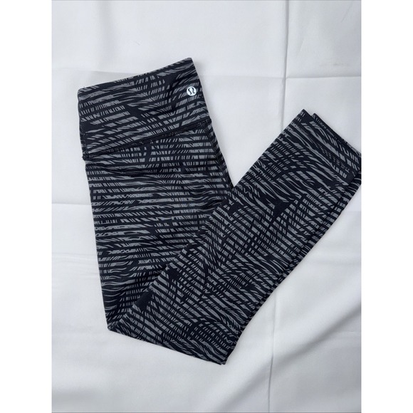lululemon athletica Pants - Lululemon Wunder Under Pant‎ Full-On Luon Roll Down Stripe Play Slate Black 4
